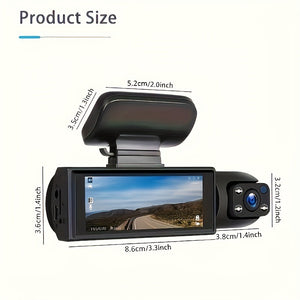 Dual Dash Cam | 1080P | Night Vision | G-Sensor | Motion Detection & Loop Recording