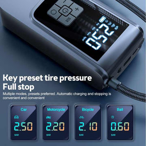 Portable Digital Tire Inflator Pump | LCD Display | Type-C Charging | 150 PSI Max Pressure