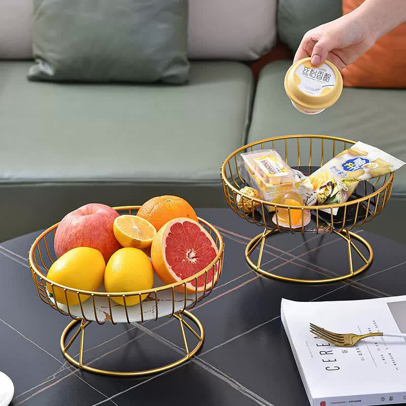Elegant Iron Art Glass Serving Tray | Black Glass | Round Design | Gold Finish
