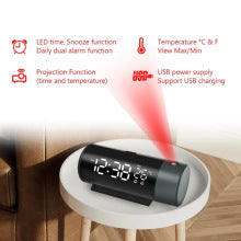 Projection Alarm Clock | LED Display | Dual Alarms | USB Charging