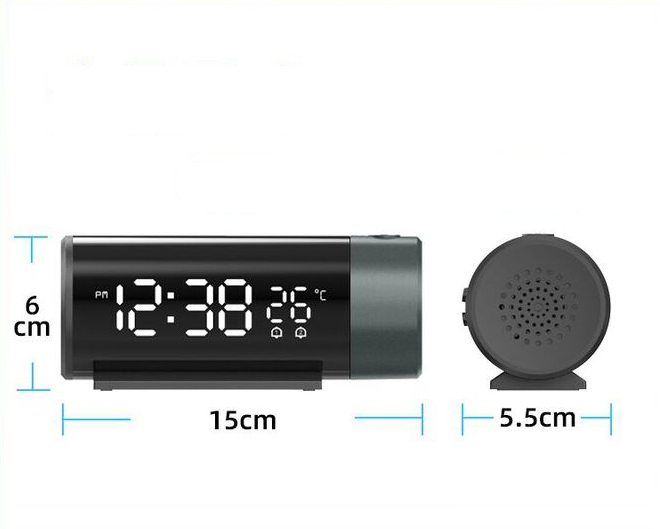 Projection Alarm Clock | LED Display | Dual Alarms | USB Charging