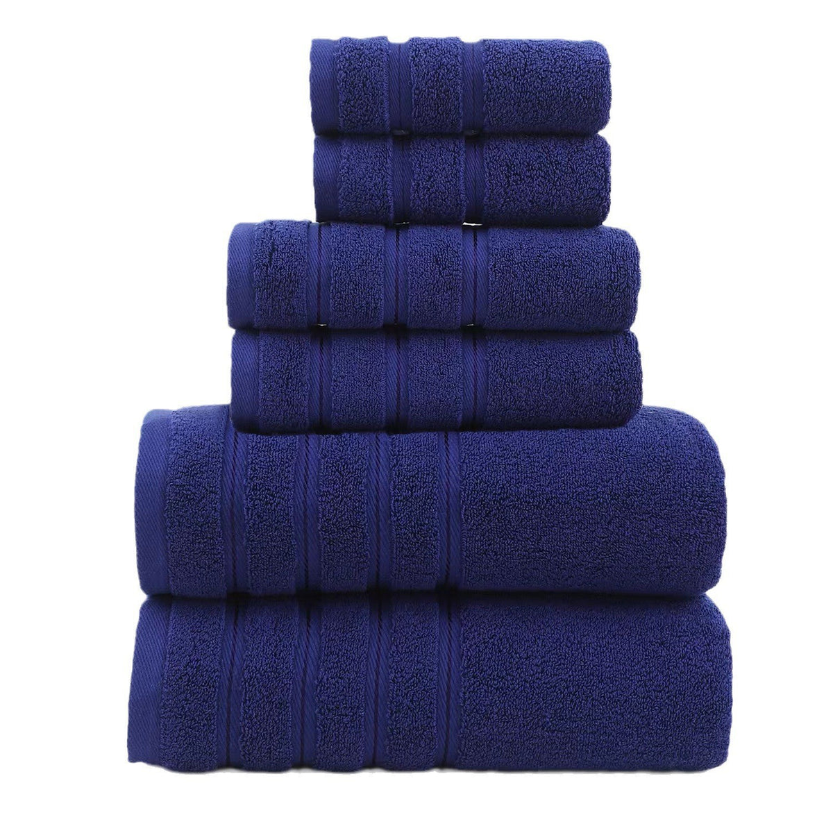 Luxury Cotton Towel Set | 6-Piece | Ultra-Soft Bath, Hand & Washcloth | Blue