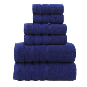 Luxury Cotton Towel Set | 6-Piece | Ultra-Soft Bath, Hand & Washcloth | Blue