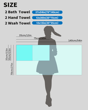 Luxury Cotton Towel Set | 6-Piece | Ultra-Soft Bath, Hand & Washcloth | Blue