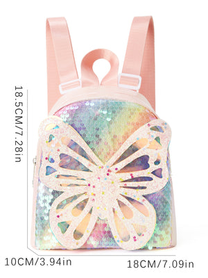 Glitter Butterfly Sequin Backpack | Sparkling Small Backpack for Kids