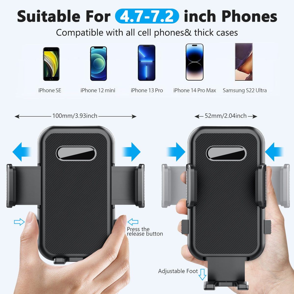 ML-236 Adjustable Car Phone Holder | Universal Suction Mount for Dashboard & Windscreen