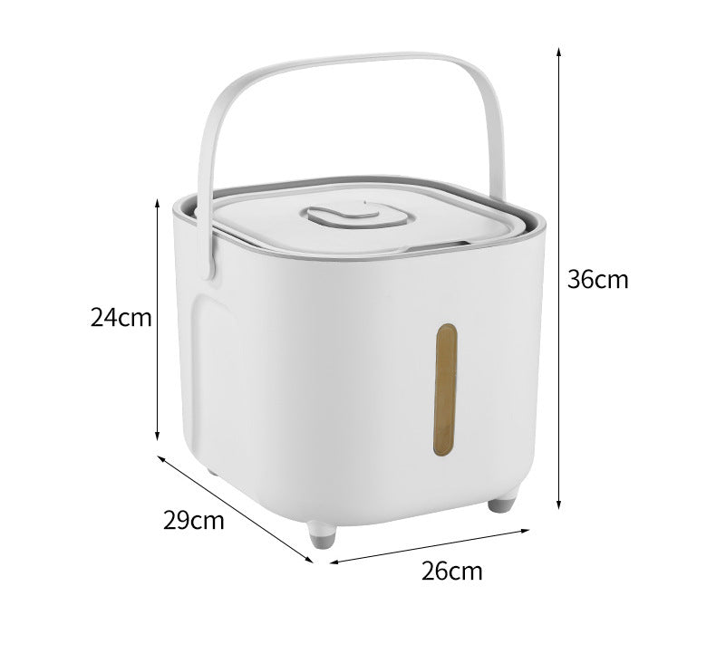 Large Capacity Rice Storage Container with Handle | Airtight, Press-to-Open Design for Convenient Rice Storage, 262924cm