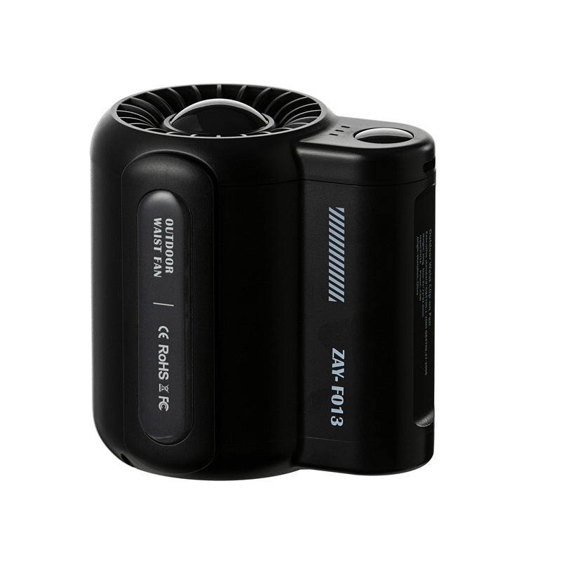 Portable Outdoor Waist Fan | Black | Wearable Hands-Free Cooling Device
