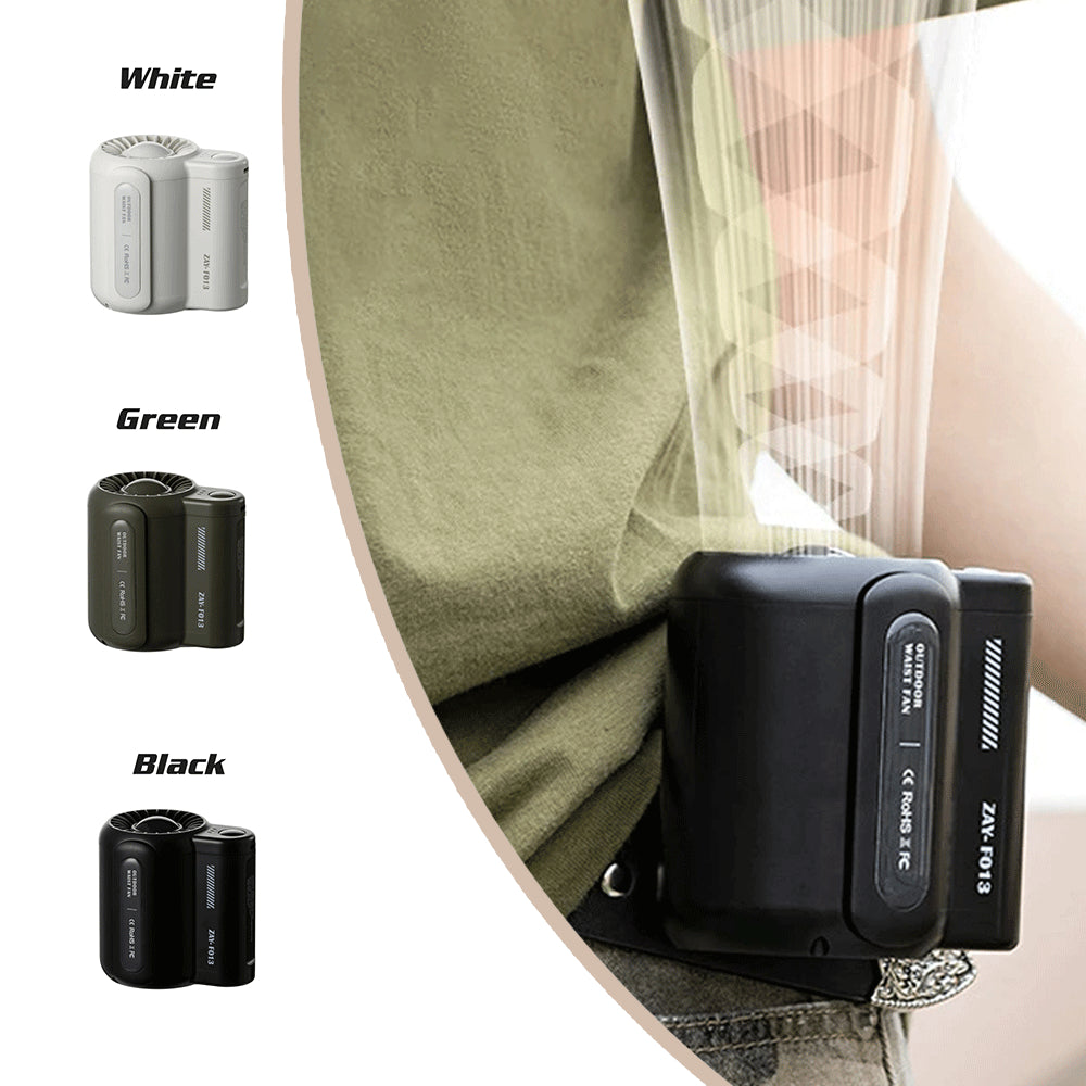 Portable Outdoor Waist Fan | Black | Wearable Hands-Free Cooling Device
