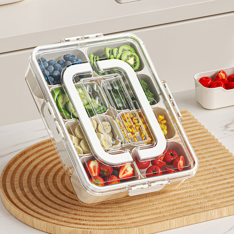 Fresh-Keeping Storage Box | Transparent Food Container with Secure Lid | Kitchen Salad Crisper