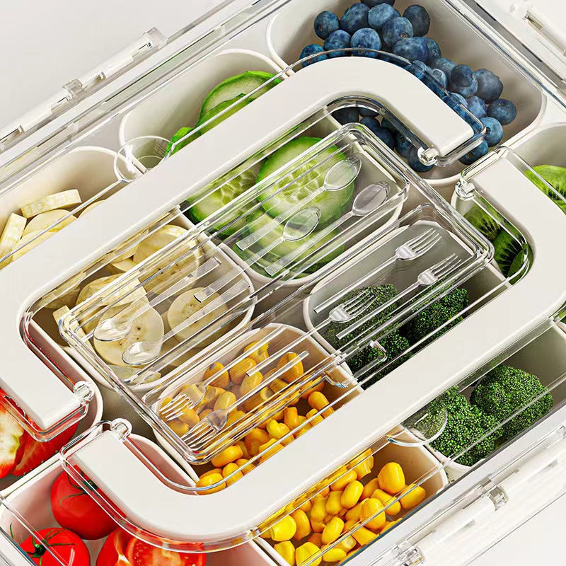 Fresh-Keeping Storage Box | Transparent Food Container with Secure Lid | Kitchen Salad Crisper
