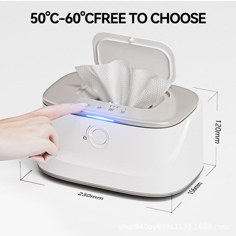White USB-Powered Baby Wet Wipes Warmer | Portable & Adjustable Heating