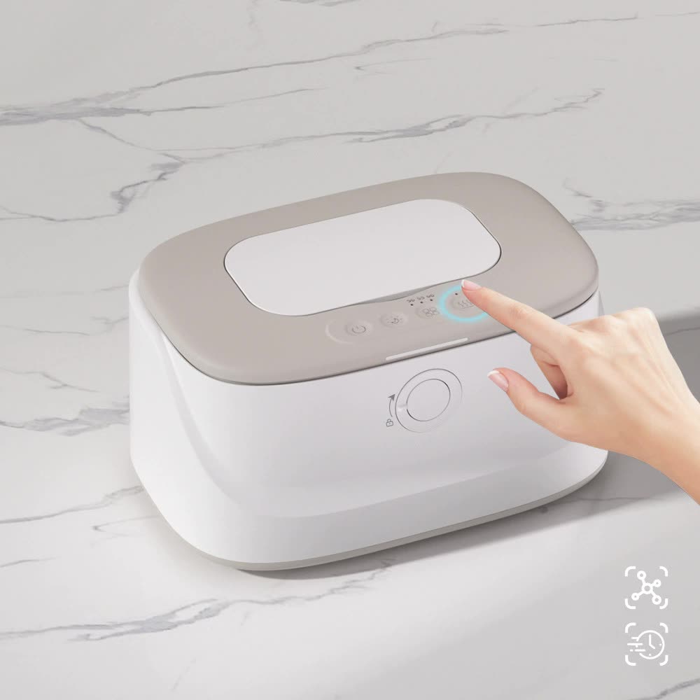 Grey USB-Powered Baby Wet Wipes Warmer | Portable | Adjustable Heating