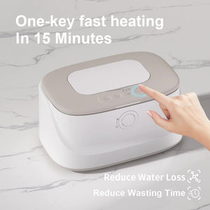 Grey USB-Powered Baby Wet Wipes Warmer | Portable | Adjustable Heating