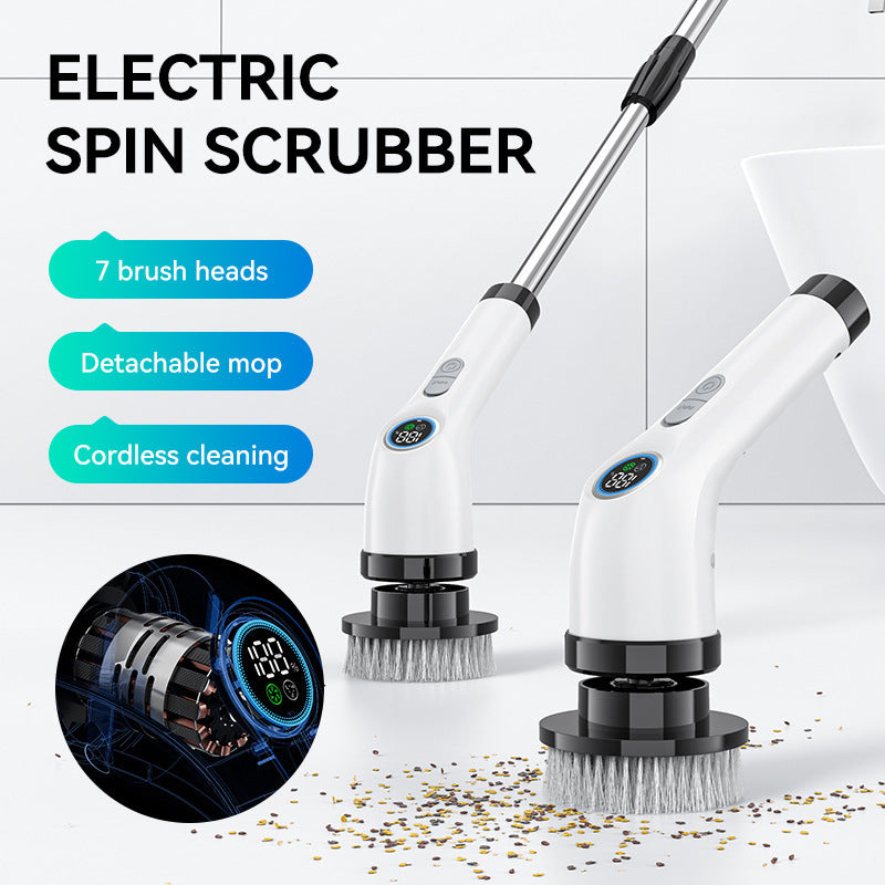 Electric Spin Scrubber with 7 Brush Heads | Cordless & Detachable Cleaning Tool