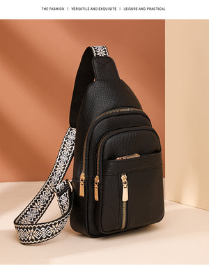 Black Stylish PU Leather Crossbody Sling Bag | Compact & Multi-Functional | Fashionable Design