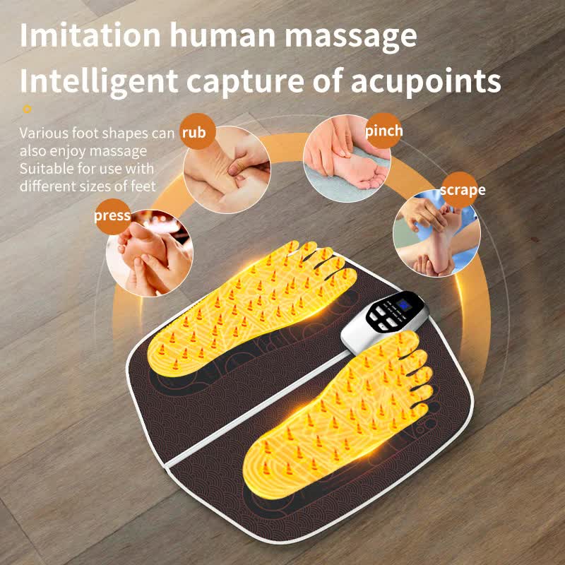 Electric Foot Massager Mat with Remote Control | 32-Speed | 8 Modes | LED Display