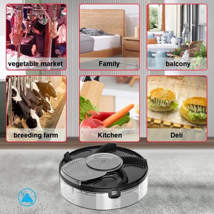 White Electric Rotating Fly Trap | 360° Efficient Insect Catcher | Indoor Use