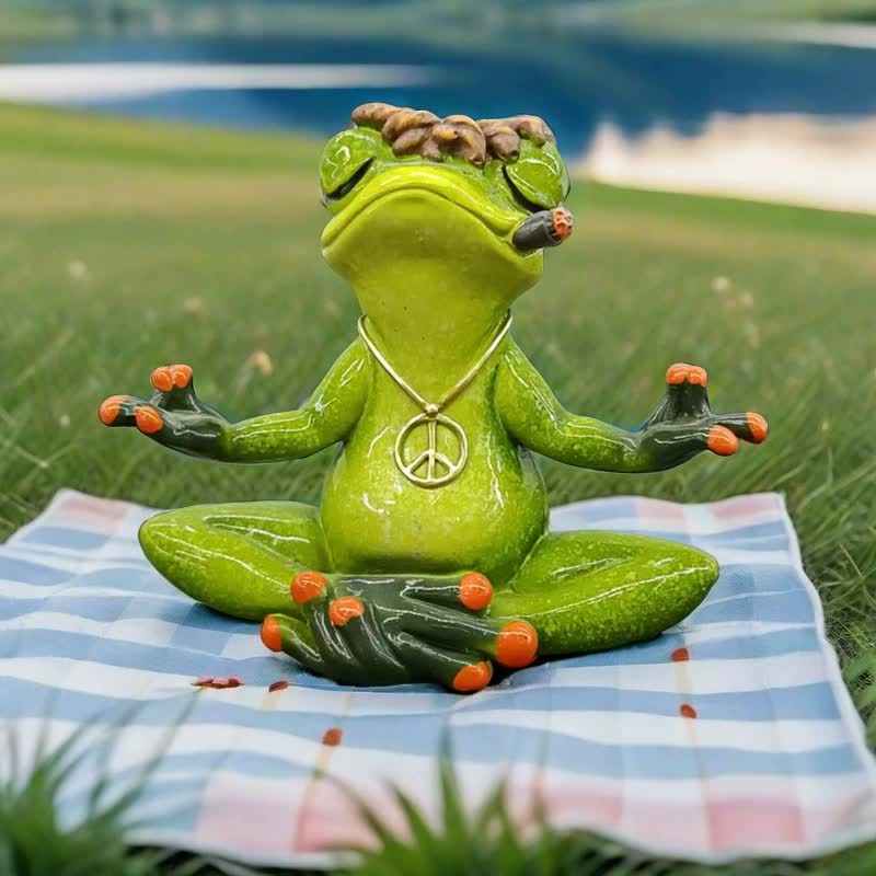 Zen Frog Meditation Figurine | Peaceful Yoga Frog Statue | Decorative & Calming