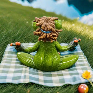 Zen Frog Meditation Figurine | Peaceful Yoga Frog Statue | Decorative & Calming
