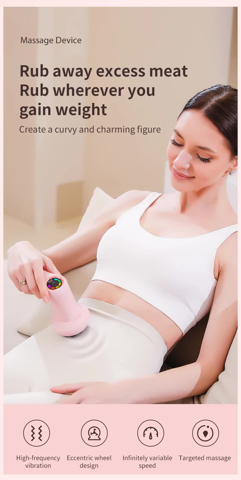 White Portable Electric Body Sculpting Massager | Slimming & Relaxation Tool | USB Rechargeable