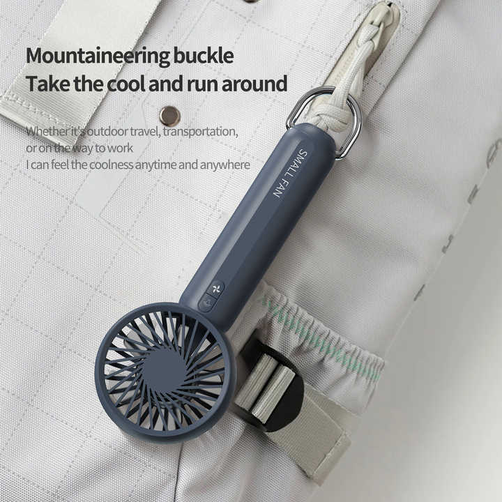 White Mini Handheld Rechargeable Fan | Portable USB-Powered Cooling | Keyring Included