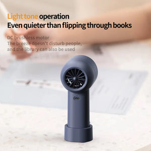 Portable Mini Bladeless Fan | Blue | Rechargeable Handheld Fan | LED Display | Compact Cooling Solution