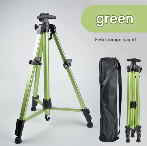 Green Lightweight Adjustable Aluminum Camera Tripod | Carry Bag | Professional Photography Stand