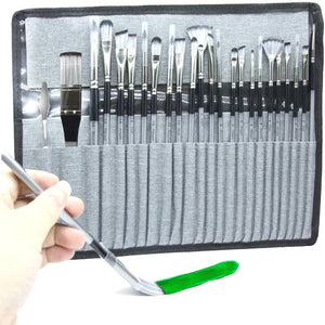 Professional Artist Brush Set | Portable Roll-Up Canvas Case | 36 x 26 cm