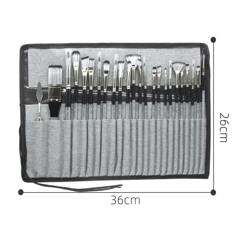 Professional Artist Brush Set | Portable Roll-Up Canvas Case | 36 x 26 cm