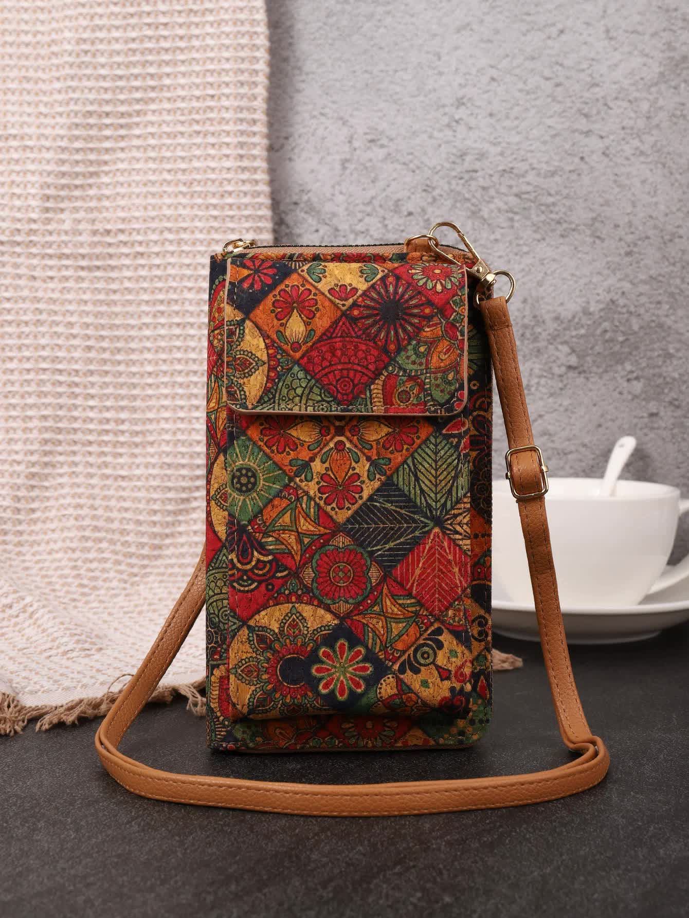 F Elegance Vintage Bohemian Style Wallet with Multi-Compartment Design | Large Capacity Zipper Clutch for Women