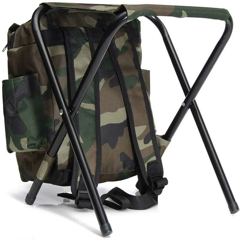 Camouflage Foldable Backpack | With Built-in Chair | Multi-Functional Outdoor Camping Stool Bag