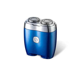 Blue Portable Twin-Head Electric Shaver | Compact Rechargeable Razor | For Men