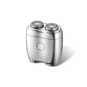 Silver Portable Twin-Head Electric Shaver | Compact Rechargeable Razor | For Men