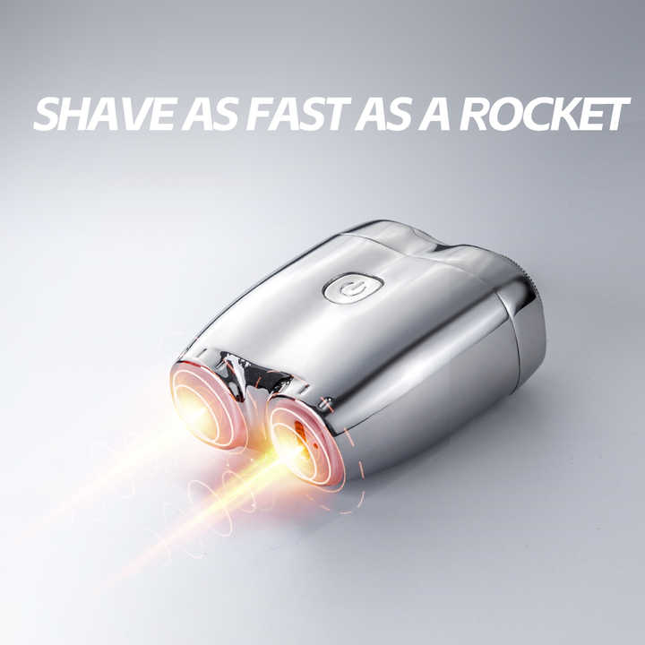 Silver Portable Twin-Head Electric Shaver | Compact Rechargeable Razor | For Men