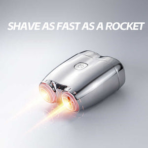 Silver Portable Twin-Head Electric Shaver | Compact Rechargeable Razor | For Men