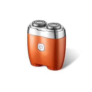 Orange Portable Twin-Head Electric Shaver | Compact Rechargeable Razor | For Men