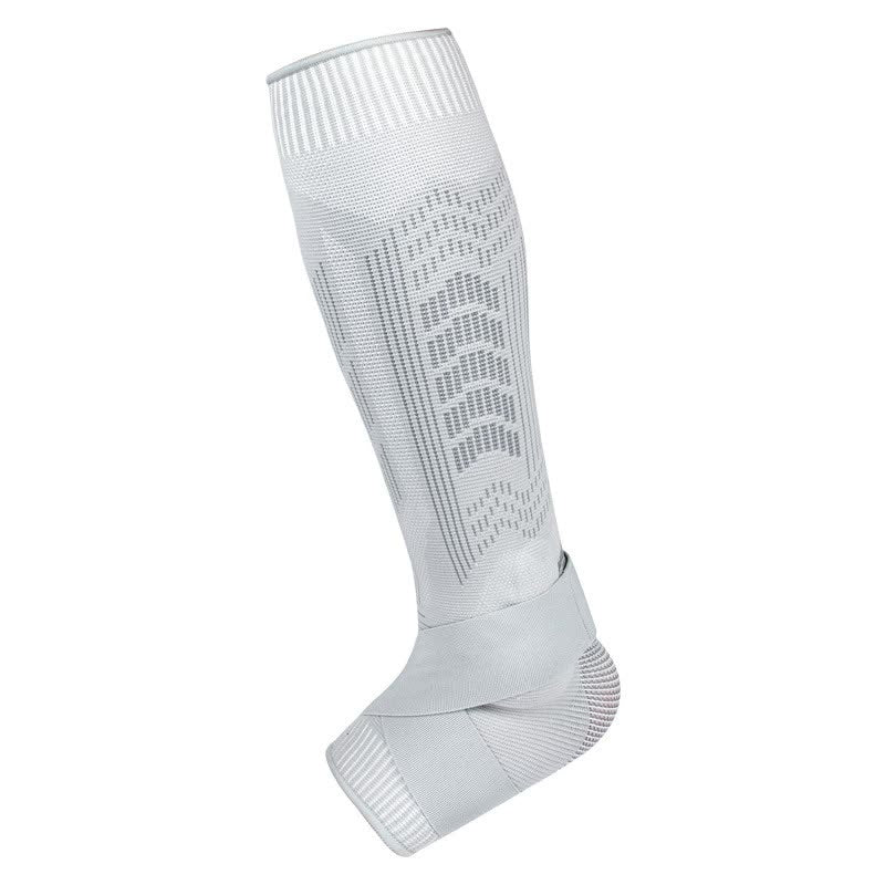 L | White | Compression Sports Calf Sleeves | Silicone Shock Absorption | Protective Leg Support for Running and Training