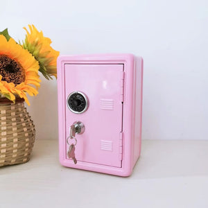 Mini Metal Safe Box | Pink | Compact Security Storage with Combination Lock & Key