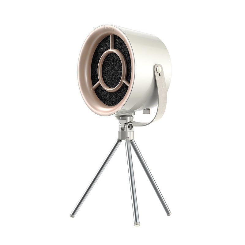 White Portable Retro-Style Desktop Air Purifier | Tripod Stand | Compact & Efficient