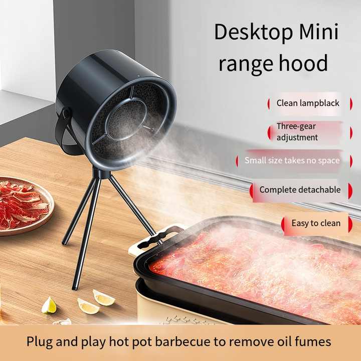 White Portable Retro-Style Desktop Air Purifier | Tripod Stand | Compact & Efficient