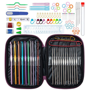 Purple 100-Piece Crochet Kit with Storage Case | For Beginners and Professionals