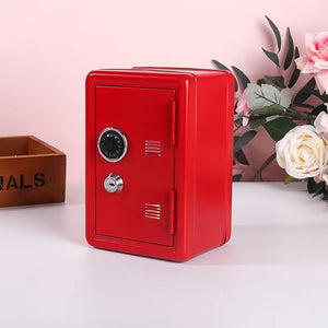 Mini Metal Safe Box | Red | Compact Security Storage with Combination Lock & Key
