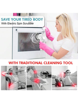 White Electric Cleaning Brush with Multiple Attachments | Rechargeable & Versatile | Home & Kitchen Use