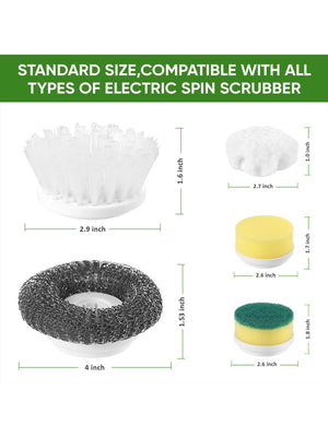 White Electric Cleaning Brush with Multiple Attachments | Rechargeable & Versatile | Home & Kitchen Use