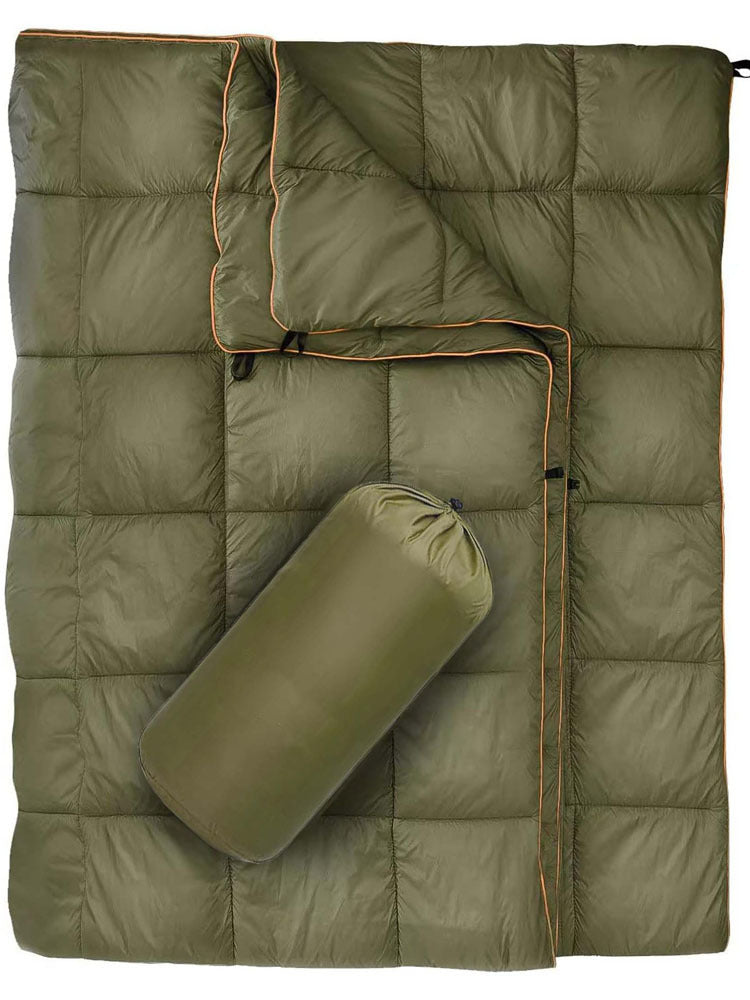 Compact Lightweight Quilted Blanket | Military Green | Soft, Warm & Portable for Outdoor Adventures