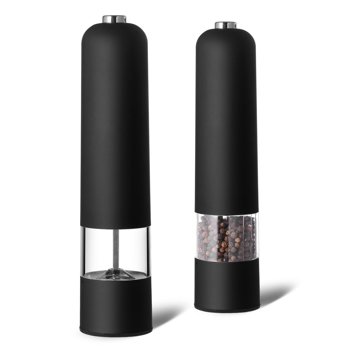 Electric Salt & Pepper Grinder | Black & Red | Modern Compact Design for Effortless Seasoning
