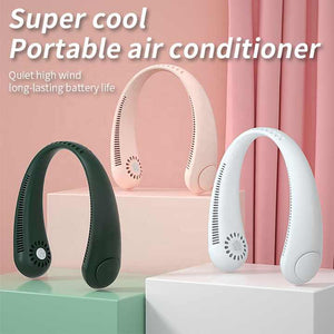 2 Pcs White Portable Neck Fan | Hands-Free Personal Fan | Quiet & Adjustable | Ideal for Outdoor & Indoor Use