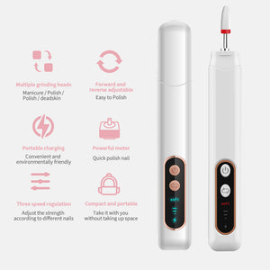 Electric Nail Drill Set | Portable Nail Polishing Tool with Multiple Attachments for Professional Use