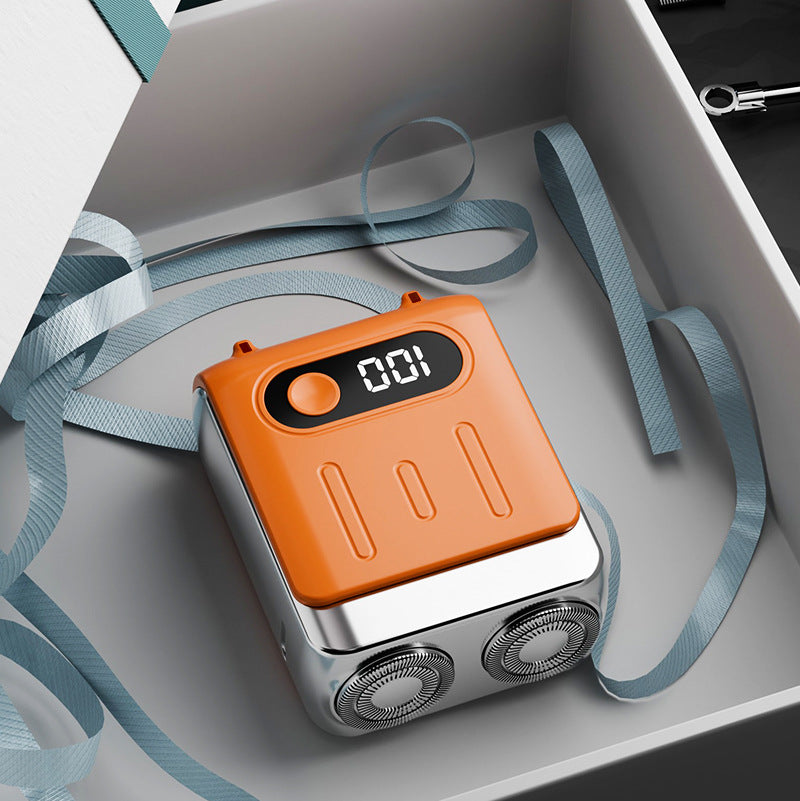 Orange Electric Shaver | Compact & Portable | USB Rechargeable with Digital Display | Ergonomic Design
